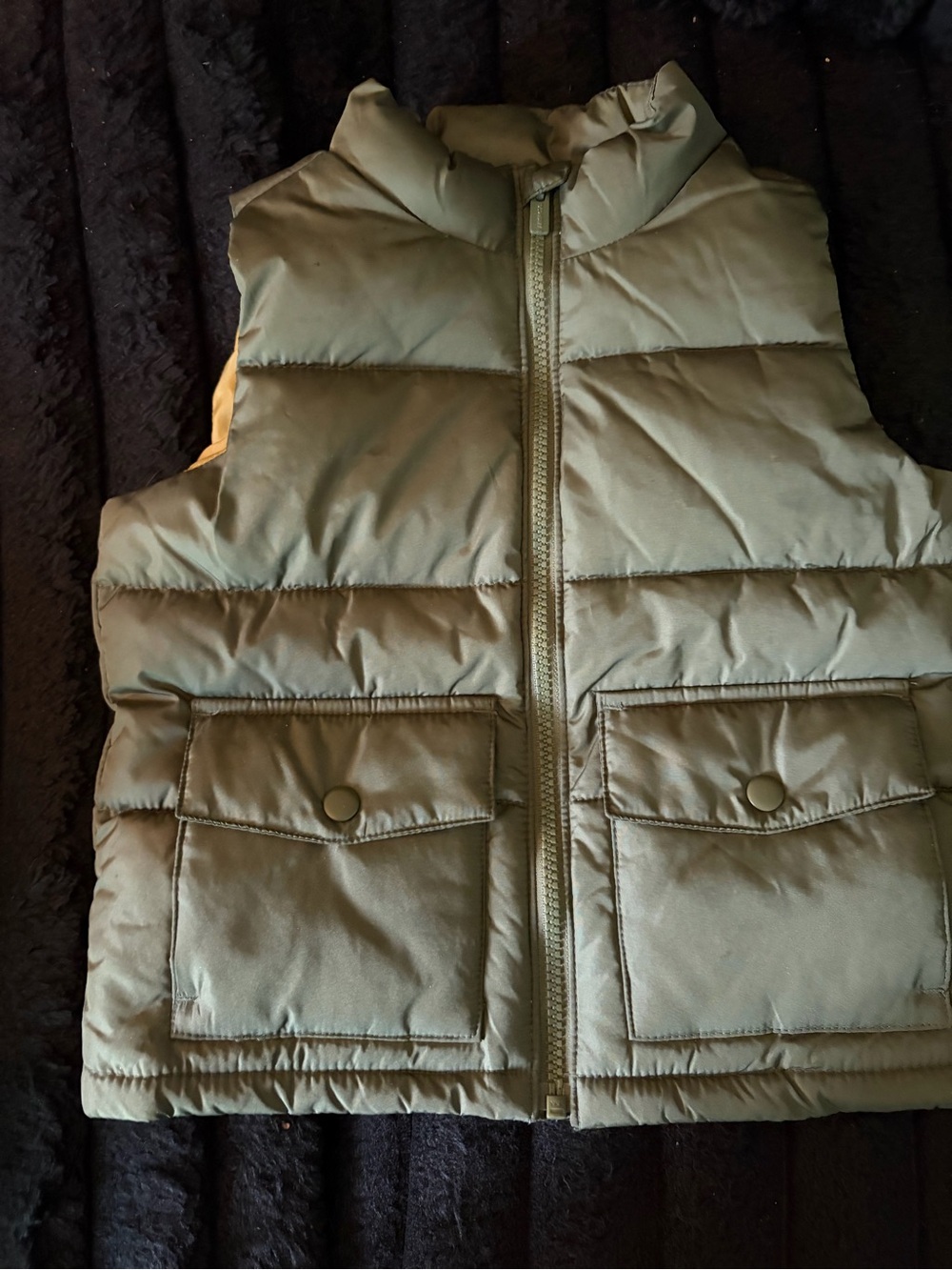 Old Navy Olive Green Quilted Puffer Vest for Kids